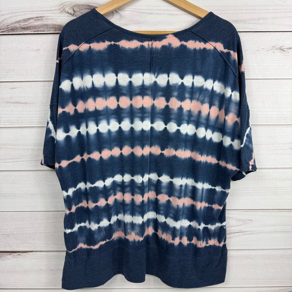 GreenTea Tie Dye Top Shirt Blue Pink Dolan Top Womens L - Picture 5 of 7